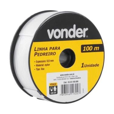 Imagem de Linha para pedreiro lisa de Nylon 0,8mm x 100m 3323100080 Vonder