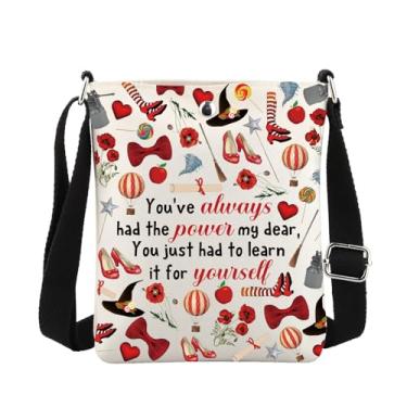 Imagem de MBMSO Wizard Oz Gifts You've Always Had the Power My Dear Bolsa tiracolo inspirada em filmes para fãs de filmes, Bolsa transversal para fãs de filmes, Bolsa tiracolo pequena