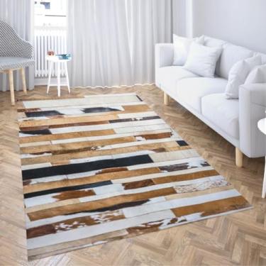 Imagem de Tapete de couro de vaca, textura de patchwork, padrão abstrato, design de textura, moda, natureza, 5 x 17 cm, decoração de casa, tapete antiderrapante para sala de aula, sala de estar, quarto, sala de