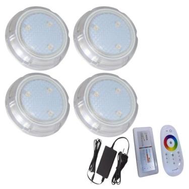 Imagem de Kit 4 Hiper Led 6W RGB Policarbonato Piscina De Alvenaria - Brustec