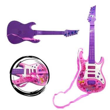 Imagem de Guitarra Infantil Music Led Som Instrumento Feminino Fly