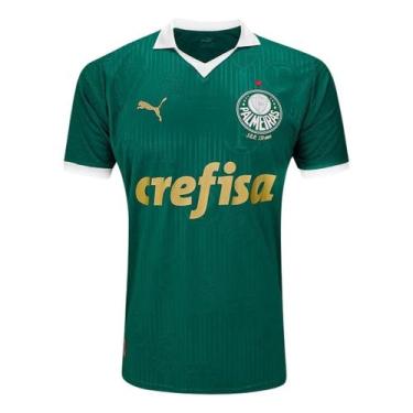 Imagem de Camisa Masculina Palmeiras I Home Jogador Verde 2024, M, Verde