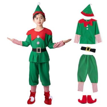 Imagem de Muimray Fantasia de elfo de Natal para bebês, meninos, meninas, Papai Noel, roupa de Natal + calça + chapéu cosplay, Menino, 2-3 Years