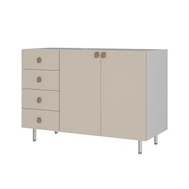 Imagem de Balcão de Cozinha sem Tampo Maranello 100% mdf 2 pt 4 gv Bege