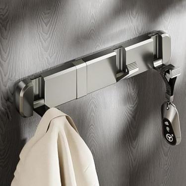 Imagem de Ganchos de parede adesivos, ganchos dobráveis para casacos, suporte de parede moderno, porta de entrada, hall de banho, armazenamento montado na parede do quarto, saco de chapéu para triagem de roupas