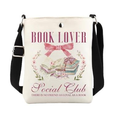 Imagem de FUSTMW Presentes para amantes de livros, bolsa transversal para leitores de livros, presentes para amantes de leitura, nerd, bibliotecário, presente de livros, Book Lover C Bag