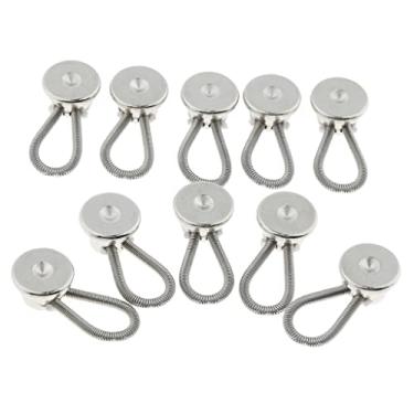 Imagem de Bonarty 10 extensores de colarinho, camisa, blusa, extensores de botão de metal, expansor, flexível