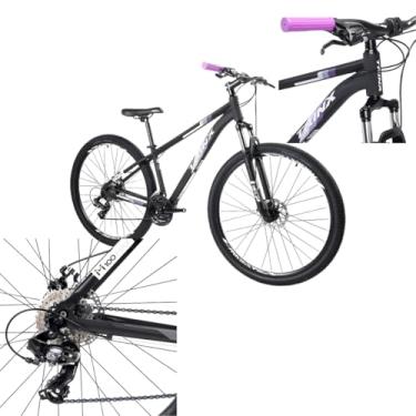 Imagem de Bicicleta BIKE M100 MAX Aro 29 Aluminio Tamanho 17 polegadas Freio a Disco Resistente Segura Divertida Preto Fosco e Roxo TRINX