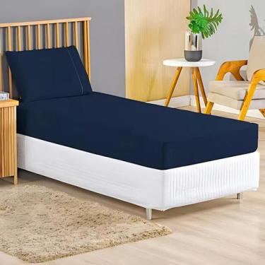 Imagem de Jogo De Lençol Solteiro Padrão Antialérgico 2 Peças 400 Fios Com Elást