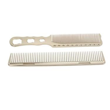 Imagem de Pente de cabelo de metal, pente de cabelo de alumínio com dentes finos para salão de beleza (ouro)