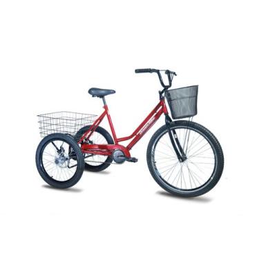 Imagem de Bicicleta Triciclo 3 Rodas Twice Aro 26 Vermelho Freio Disco - Dream B