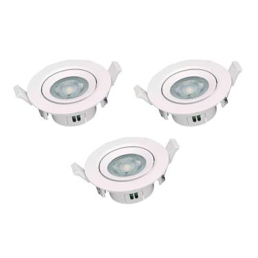 Imagem de kit 4x Spot LED Branco Redondo Embutir 5W 3000K Bivolt