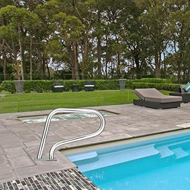 Imagem de Corrimão de piscina trilho de piscina antiderrapante corrimão de piscina de aço inoxidável 304 prata à prova de ferrugem, trilho de montagem fácil, trilho de escada de piscina de aço inoxidável