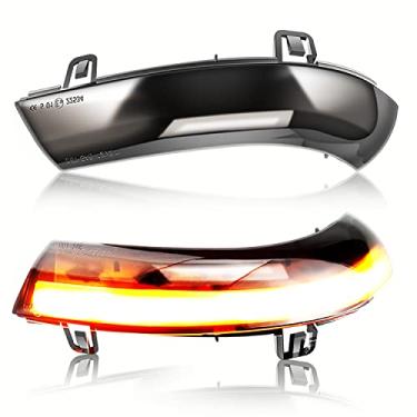 Imagem de Asasytal Luz de seta, indicador retrovisor lateral, sequencial, dinâmico, luz âmbar intermitente, lente fumê compatível com VW Golf 5 GTI Jet-ta MK5 Pas-sat B5.5 B6 Sha-ran EOS, 2 peças