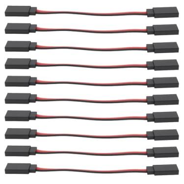 Imagem de eMagTech 10PCS Female to Female Plug Extension Cable Wire Compatible with Futaba JR Connector for Extension Servo Connections 10cm