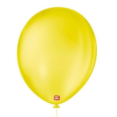 Imagem de Balão de Festa Látex Liso - Amarelo Citrino - 50 Unidades - Balões São