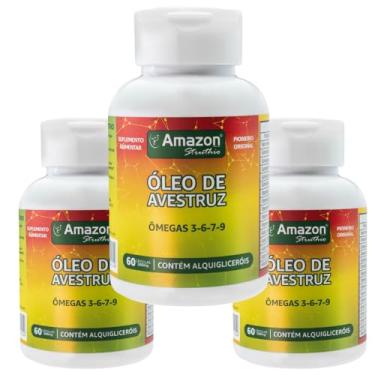 Imagem de Kit 3x Óleo De Avestruz Cápsulas - Original Ômega 3, 6, 7, 9