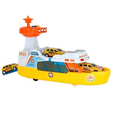 Imagem de Brinquedo Barco Guarda Costeira Com 3 Carrinhos Dm Toys - Comercial Dm