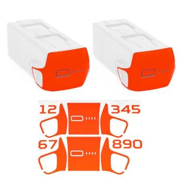 Imagem de WRAPGRADE Adesivos de pele compatíveis com duas baterias DJI Mavic 4 Pro (laranja neon)