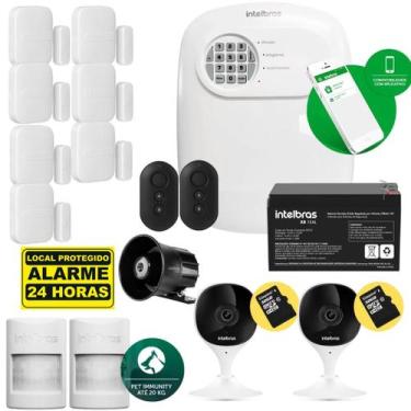 Imagem de Kit Segurança Intelbras Alarme ANM 24 NET 2 Câmeras iMX C Full HD com 