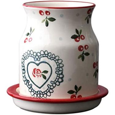 Imagem de Utensílios De Panela De Cerâmica - Organizador De Utensílios De Cozinha Vintage Design Antigo Porta-talheres De Cozinha - Estilo Country Crock Cookware Enthuziast