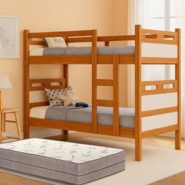 Imagem de Beliche Solteiro Mdf Vira Duas Camas Com Colchões D33 - TopDeal E-com,