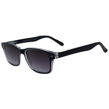 Imagem de In Style Eyes Óculos de sol Rescue Me Classic Full Reader - Óculos trapaceiros com aro completo, armação retangular - Lentes não polarizadas - Preto - 1,5x