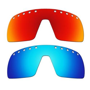 Imagem de Alphax 2 peças de lentes polarizadas vermelho fogo e azul gelo para óculos de sol Oakley Sutro Vented-B Sport