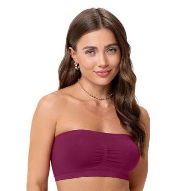 Imagem de Sutiã Top Faixa com Bojo Removível Sem Costura Marsala Zee Rucci, M
