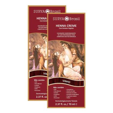 Imagem de Kit 2 Henna Creme Surya Brasil Vinho Kit