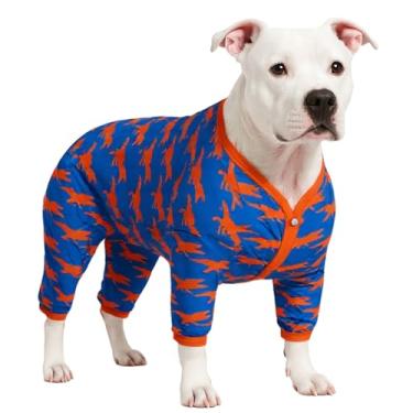 Imagem de LovinPet Pijamas para Cães-Pijamas de Malha Elástica de Poliéster Fiado, Estampa Laranja, Camisa para Cuidados com Feridas E Pós-Cirurgia, Proteção Uv, Camisa para Alívio da Ansiedade de Animais de Es