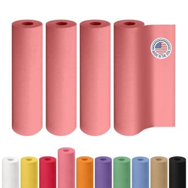 Imagem de Rolo de papel kraft rosa de 30,5 m x 30,048 cm, pacote com 4 - Papel artesanal de qualidade feito nos EUA para embrulho de presente, artes e artesanato infantil, projetos escolares - 100% reciclado