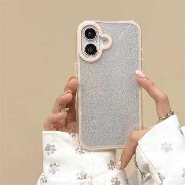 Imagem de Capa de celular 2 em 1 com glitter brilhante para iPhone 16, 15, 14 Plus, 13, 12, 11 Pro Max, estrutura rígida, capa traseira transparente e brilhante (para iPhone 14 Plus/4)
