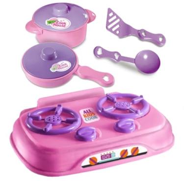 Imagem de Kit Brinquedo Cozinha Infantil Fogão 2 Panelinhas Utensílios