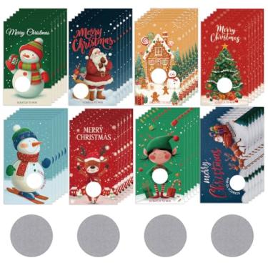 Imagem de PLIGREAT 240 peças de cartões de raspar de Natal, boneco de neve, Papai Noel, raspadinhas em branco com adesivos, árvore de Natal, faça você mesmo, vales de presente em branco, cartão de festa de