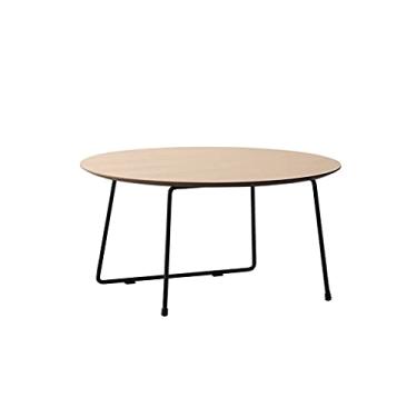 Imagem de Mesa de centro de design simples, mesa de café, pequena mesa de coquetel de ferro, usada no quarto, sala de estar, sofá, mesa de chá, rack de armazenamento multifuncional, 80 × 80 × 40 cm, mesa