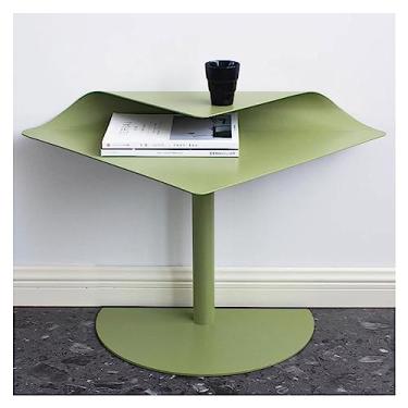 Imagem de Mesa de centro de design simples, mesa lateral pequena, mesa de canto irregular, mesa de cabeceira de metal, mesa de lanche, para pequenos espaços, cabeceira, sofá, mesa lateral minimalista para sala