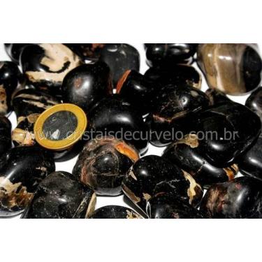 Imagem de 1Kg de Ônix Preto Rolado - Pedra Natural para Artesanato e Práticas Es