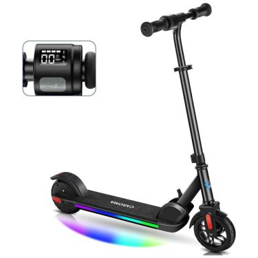 Imagem de Patinete Elétrico Infantil Dobrável com Velocidade e Altura Ajustáveis, Luzes Coloridas e Display LED para Crianças de 8 a 14 Anos, 150W
