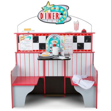 Imagem de Kit Restaurante Star Diner Infantil com Dupla Face para Crianças Acima de 3 Anos, Melissa & Doug