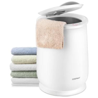 Imagem de Aquecedor de Toalha Elétrico Portátil 21L com Tampa Flip-Top, Desligamento Automático e Alça Embutida, 110V, COSTWAY