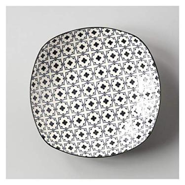 Imagem de Prato de serviço doméstico criativo utensílios de mesa frutas prato quadrado profundo bife ocidental prato de café da manhã pratos de personalidade (cor: O)