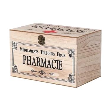 Imagem de predolo Caixa organizadora de armazenamento de primeiros socorros de madeira, grande capacidade, multifuncional, caixa de primeiros socorros para uso