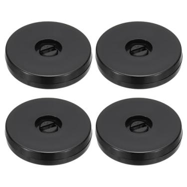 Imagem de Suporte giratório pesado de 6,5 cm, 4 peças, rotação de 360 °, gira-discos Lazy Susan com rolamentos de esferas de aço para modelo, base, plantas giratórias, monitores de computadores e TV, preto
