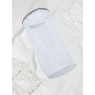 Imagem de 1 bolsa de lavagem de sapatos, coluna branca de malha de poliéster para limpeza de sapatos, bolsas com zíper, bolsa de lavagem de roupas, bolsa de malha de viagem para sapatos, meias, lingerie, sutiã