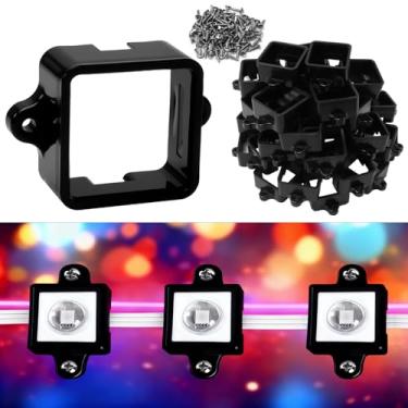 Imagem de 150 peças de suportes de montagem pretos, clipes de luz com parafusos, serve para Govee RGBIC LED luzes LED permanentes para ambientes externos não Pro/Original H705, versão Elite H805, para várias