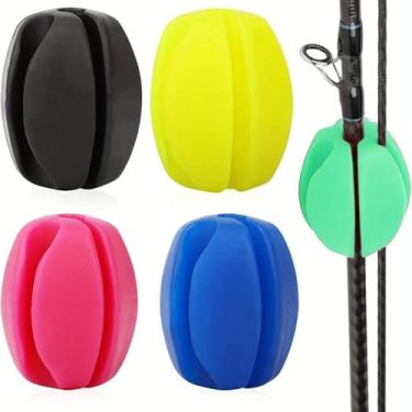 Imagem de 3 clipes reutilizáveis para vara de pesca – suportes de amarração de plástico em forma de ovo para armazenamento seguro da vara – acessórios de pesca compatíveis com barcos e carros para pescadores