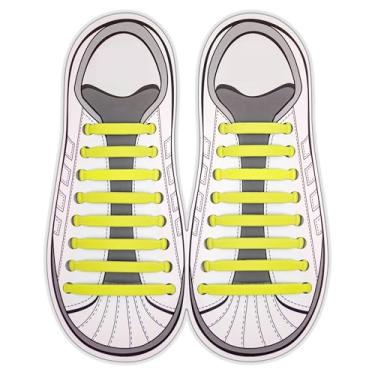 Imagem de Cadarços de sapato sem gravata para adultos, cadarços elásticos para tênis, cadarços de borracha sem cadarço de silicone