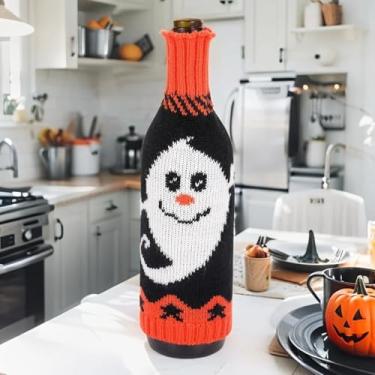 Imagem de Conjunto de decoração de garrafa de vinho de Halloween, enfeites de mesa para festa em casa, bar, restaurante, decoração de férias, jantar de Halloween, reuniões, festivais, decorações de mesa