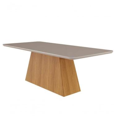 Imagem de Mesa De Jantar 8 Lugares 2,10m Helena Nature/off White Cimol Móveis Nature/off White